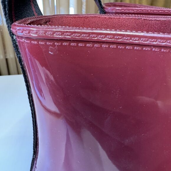 Michael Kors Tavie Burgundy Patent Lace-Up Rain Boots Womens 9 Combat Style - Picture 15 of 15